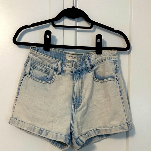 PacSun Women's Faded Blue Jean Shorts - Picture 1 of 4